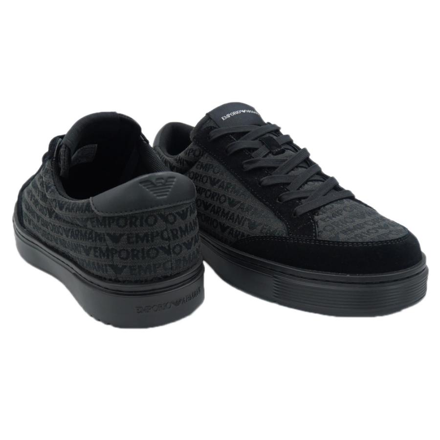 EMPORIO ARMANI エンポリオアルマーニ メンズローカットスニーカー EM004782 AF24459 ブラック 2026春夏新作の画像