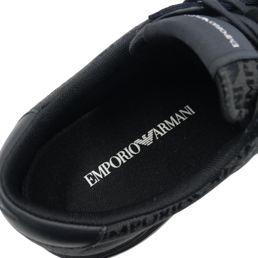 EMPORIO ARMANI エンポリオアルマーニ メンズローカットスニーカー EM004782 AF24459 ブラック 2026春夏新作の画像