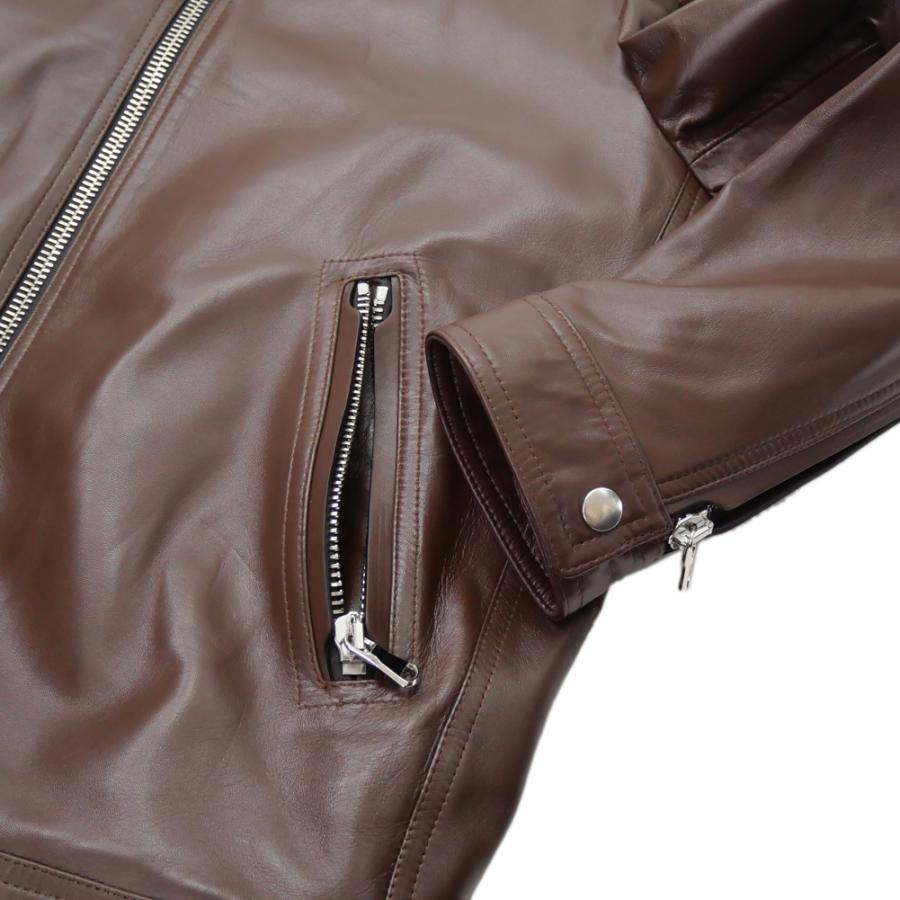 EMMETI エンメティ メンズライダースジャケット MASSIMO NAPPA ブラウン 2025秋冬新作 EMMETI（エンメティ） メンズライダースジャケット MASSIMO NAPPA