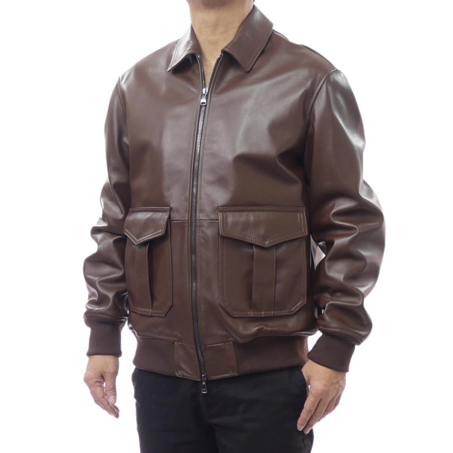 EMMETI エンメティ メンズレザーブルゾン FILIPPO NAPPA ブラウン 2025秋冬新作 EMMETI（エンメティ） メンズレザーブルゾン FILIPPO NAPPA ブラウン