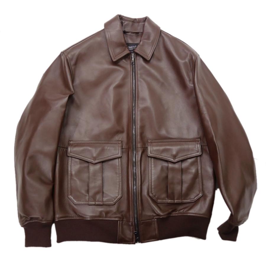 EMMETI（エンメティ） メンズレザーブルゾン FILIPPO NAPPA ブラウン