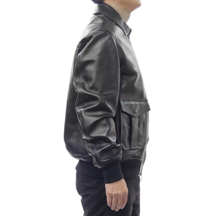 13.7万円⭐️EPOCA UOMO★スリーブコンビレザーブルゾン★本革×ジャージ EMMETI（エンメティ） メンズレザーブルゾン FILIPPO NAPPA ブラック