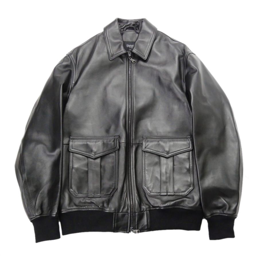 EMMETI ZIP レザー ブルゾン EMMETI（エンメティ） メンズレザーブルゾン FILIPPO NAPPA ブラック