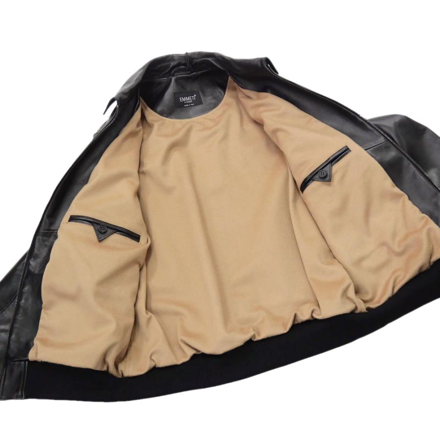 EMMETI（エンメティ） メンズレザーブルゾン FILIPPO NAPPA ブラック