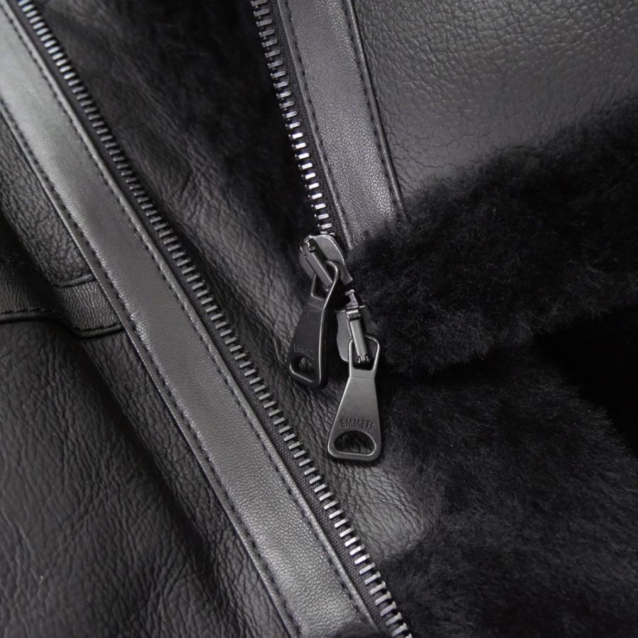 EMMETI エンメティ メンズムートンジャケット OTTAVIO MOUTON ブラック 2025秋冬新作 EMMETI（エンメティ） メンズムートンジャケット OTTAVIO MOUTON