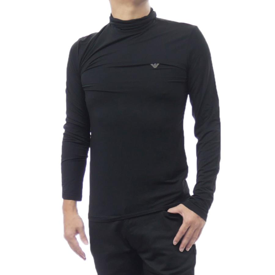2025 秋冬新作！ EMPORIO ARMANI UNDERWEAR エンポリオアルマーニ アンダーウェア Tシャツ メンズ 長袖 タートルネック ロンT EM000388 AF14985 ブラック EMPORIO ARMANI UNDERWEAR エンポリオアルマーニアンダーウェア メンズ