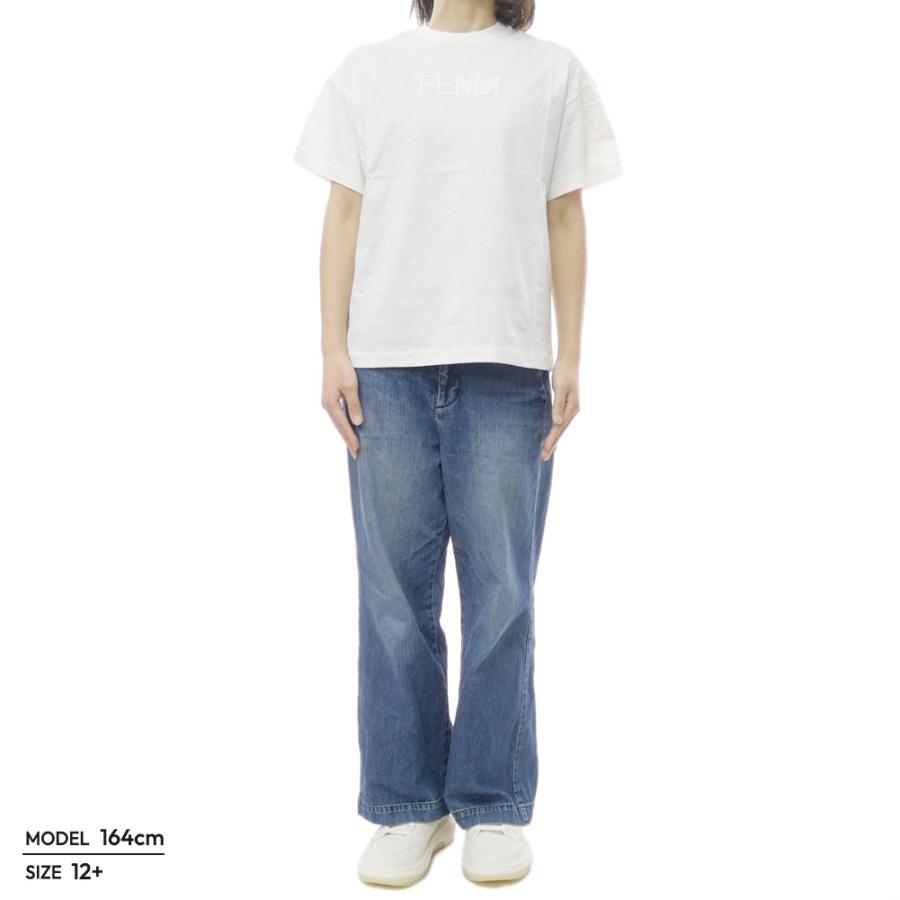 FENDI フェンディ キッズ レディースクルーネックTシャツ JUI201 7AJ ホワイト 2026春夏新作の画像