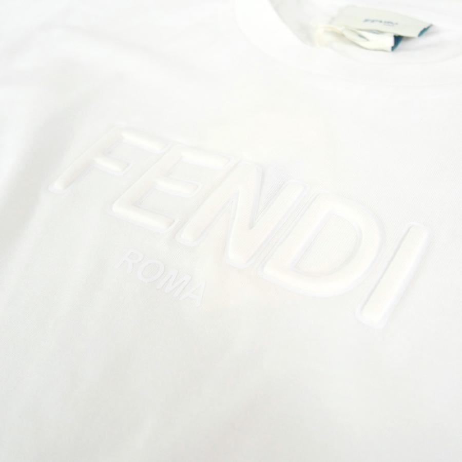 FENDI フェンディ キッズ レディースクルーネックTシャツ JUI201 7AJ ホワイト 2026春夏新作の画像