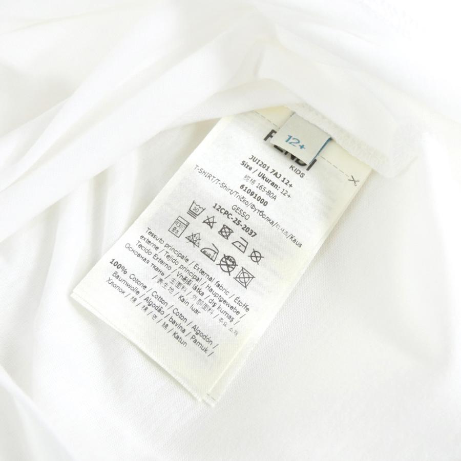 FENDI フェンディ キッズ レディースクルーネックTシャツ JUI201 7AJ ホワイト 2026春夏新作の画像