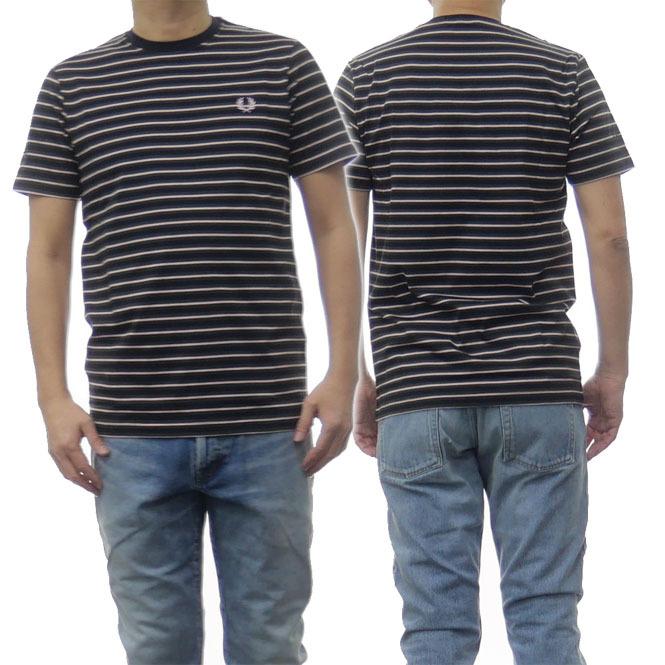 Fred Perry フレッドペリー メンズクルーネックtシャツ Fine Stripe T Shirt M1608 カーキ ピンク Fp21ss302 Tre Style 通販 Yahoo ショッピング