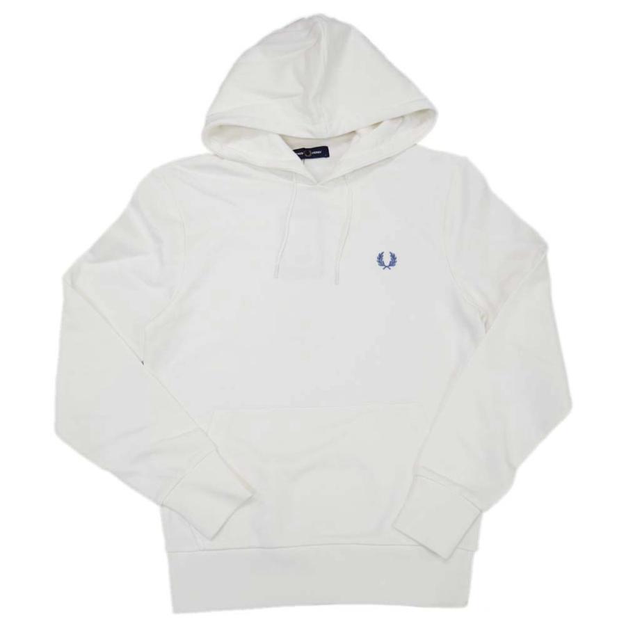 FRED PERRY フレッドペリー メンズプルオーバーパーカー M4624 / LAUREL WREATH HOODED SHIRT ホワイト｜tre-style｜02