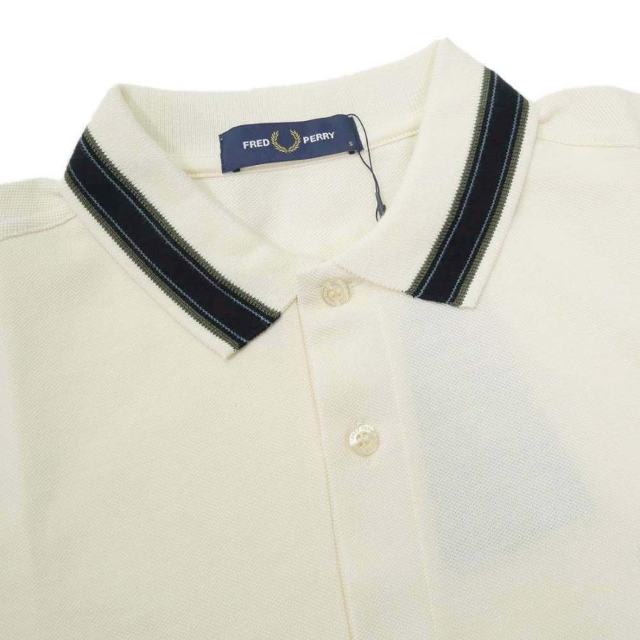 FRED PERRY フレッドペリー メンズポロシャツ MEDAL STRIPE POLO SHIRT / M3614 オフホワイト｜tre-style｜03