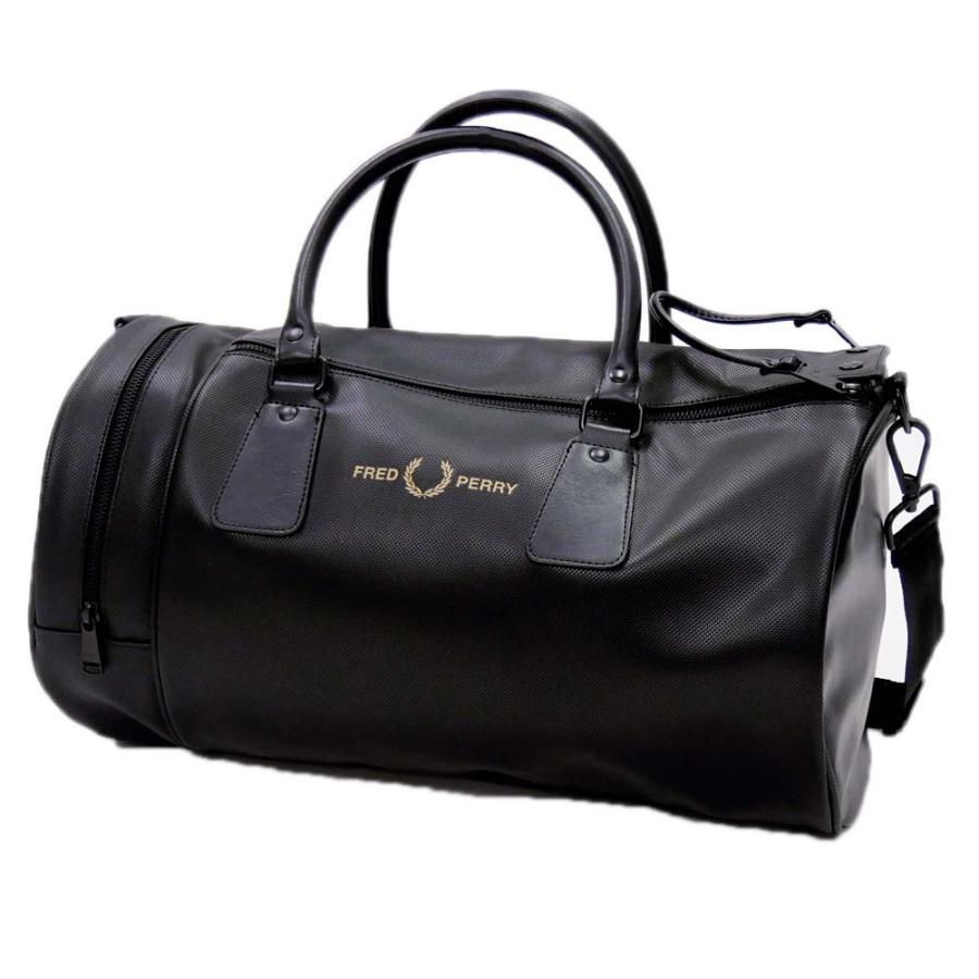 Mens Bags Gym bags and sports bags Fred Perry Pique Textured Barrel Bag in Black for Men 