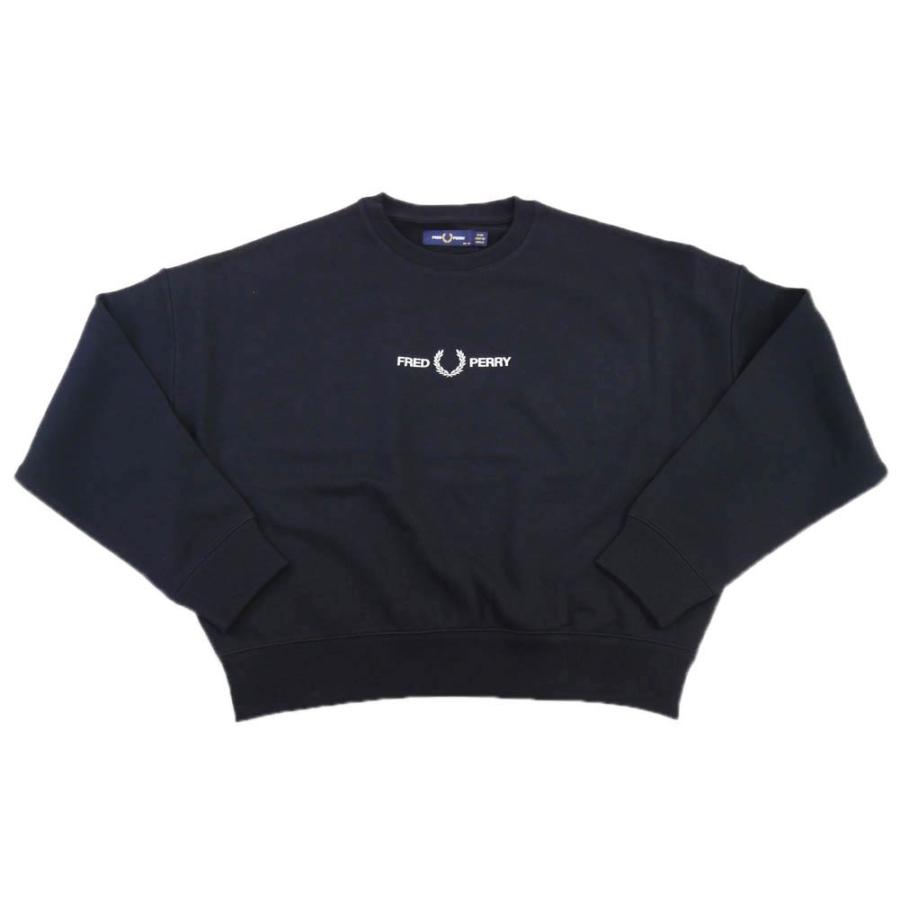 FRED PERRY フレッドペリー レディーストレーナー G3105 / BRANDED SWEATSHIRT  ブラック｜tre-style｜02