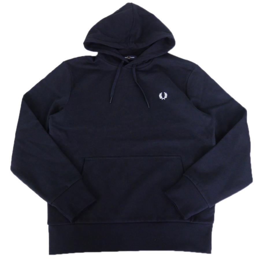 FRED PERRY フレッドペリー メンズプルオーバーパーカー M1758 / MONOBRAM HOODED SWEATSHIRT ネイビー 2025秋冬新作 FRED PERRY（フレッドペリー） メンズプルオーバーパーカー M1758