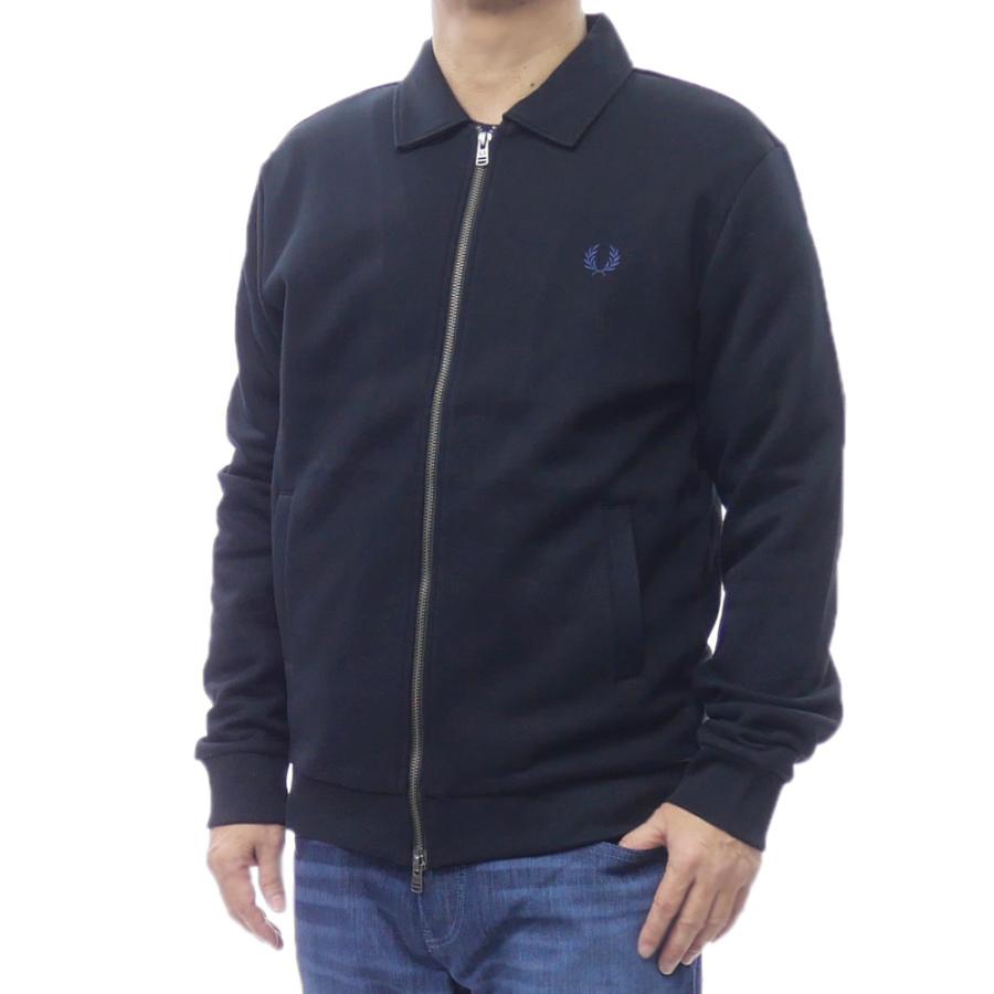 FRED PERRY フレッドペリー メンズジップアップスウェット J1328 / ZIP THROUGH COLLARED SWEATSHIRT ブラック 2025秋冬新作 FRED PERRY（フレッドペリー） メンズジップアップスウェット J1328
