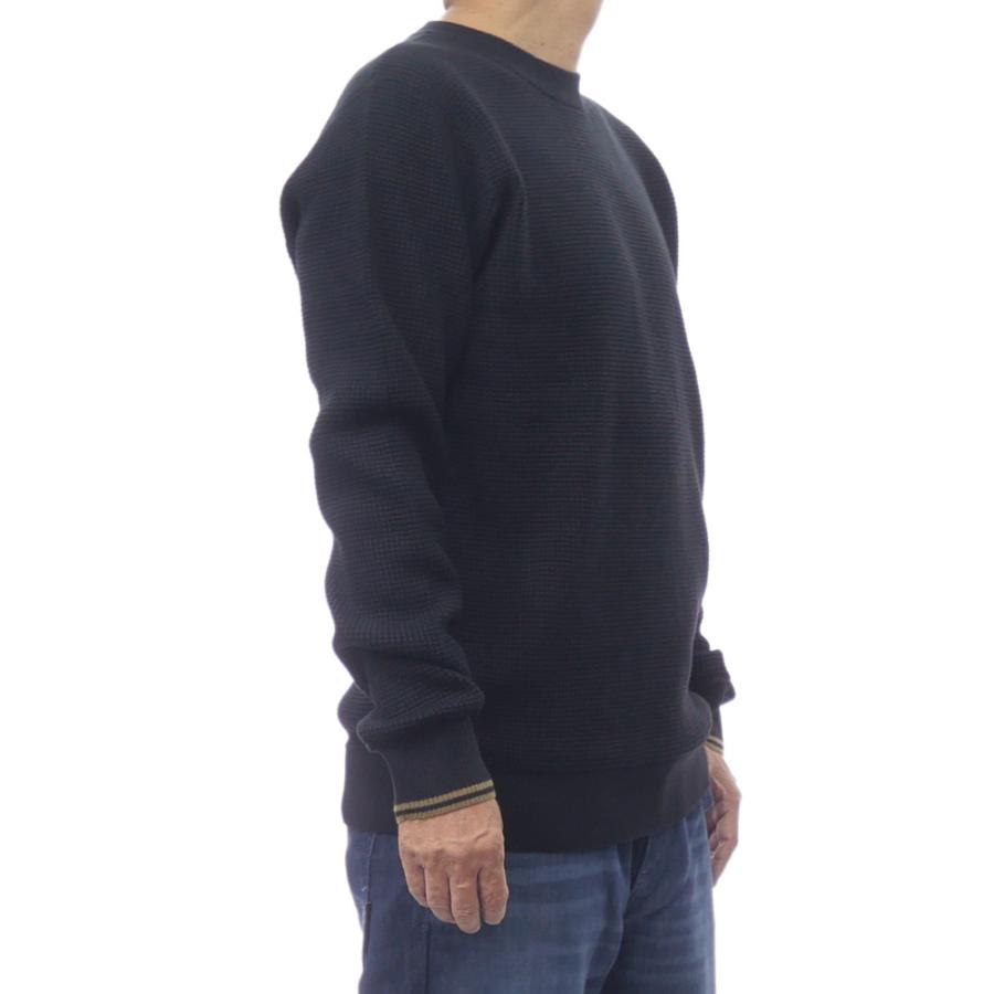 FRED PERRY フレッドペリー メンズクルーネックニット セーター K6507 / WAFFLE STITCH JUMPER ブラック
