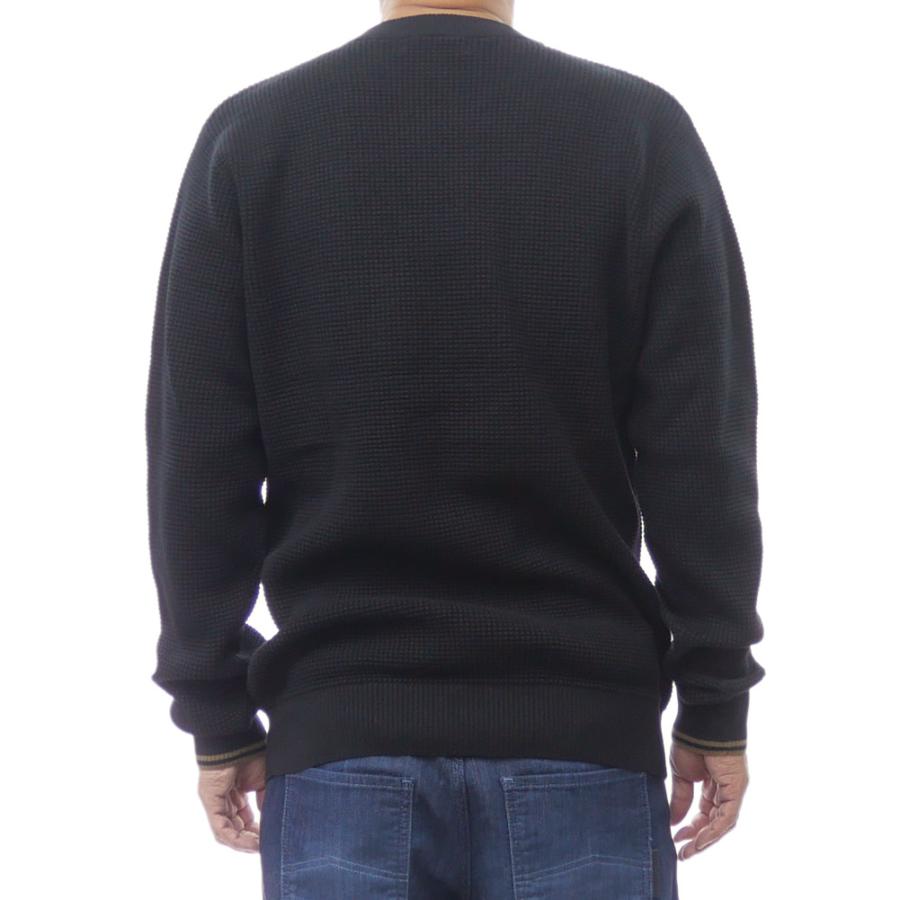 FRED PERRY フレッドペリー メンズクルーネックニット セーター K6507 / WAFFLE STITCH JUMPER ブラック