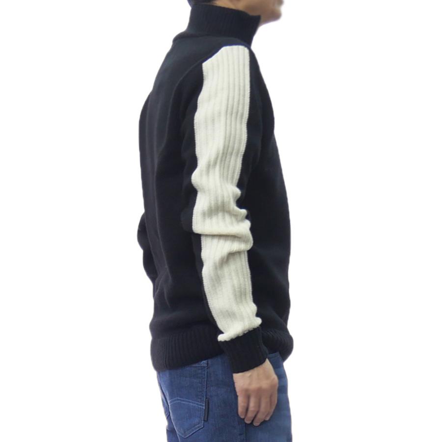 FRED PERRY フレッドペリー メンズクルーネックニット セーター K1545 / RIBBED SLEEVE HALF ZIP JUMPER ブラック_2