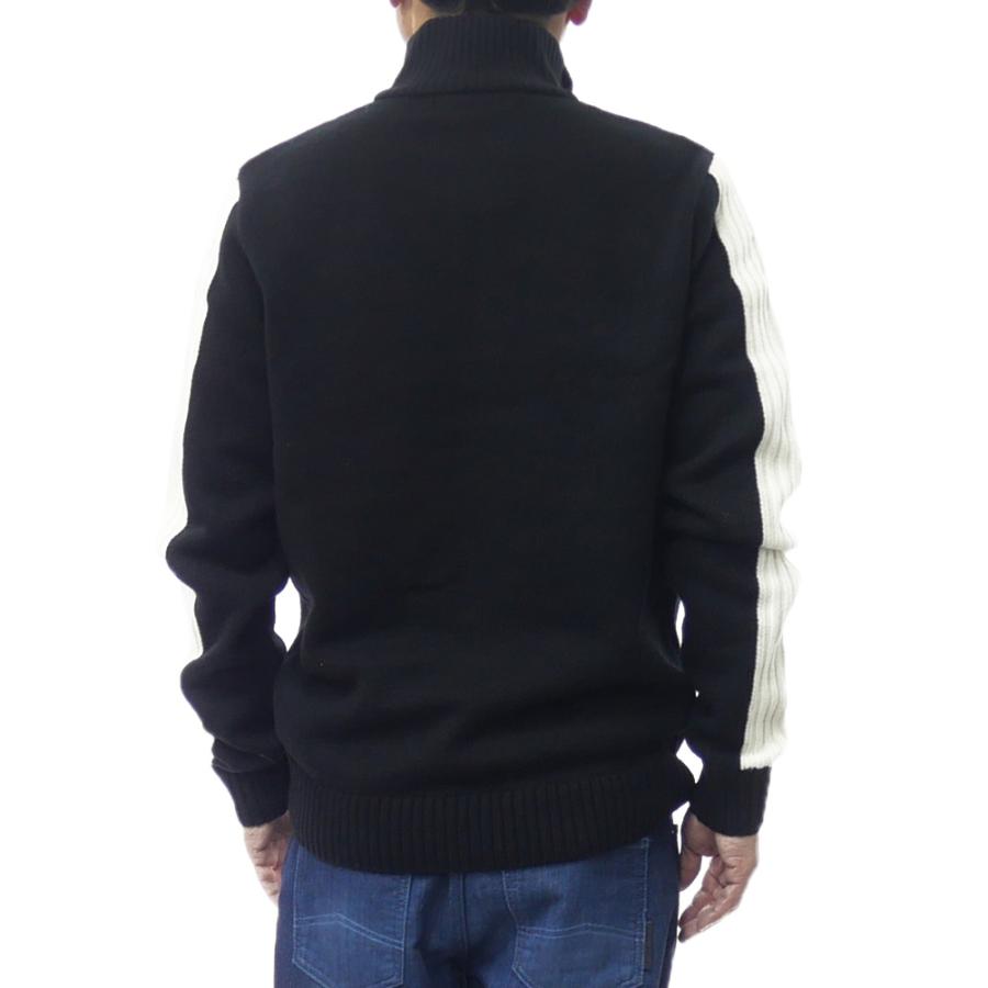 FRED PERRY フレッドペリー メンズクルーネックニット セーター K1545 / RIBBED SLEEVE HALF ZIP JUMPER ブラック_3