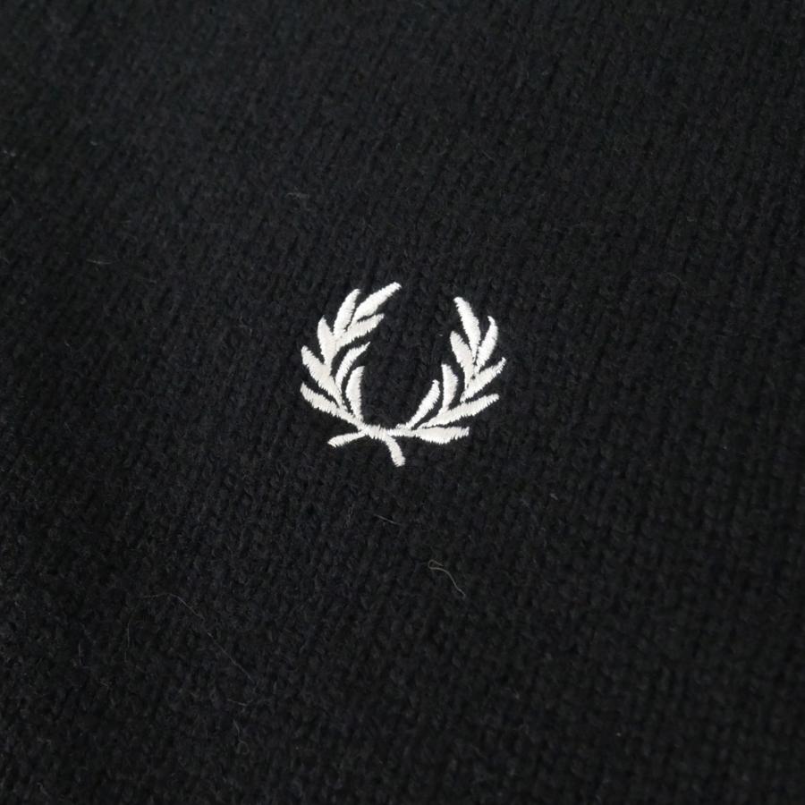 FRED PERRY フレッドペリー メンズクルーネックニット セーター K1545 / RIBBED SLEEVE HALF ZIP JUMPER ブラック_6