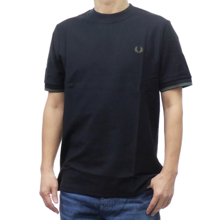 Tシャツ・カットソー FRED PERRY Men T-shirt Black M4654 Y43 FRED PERRY フレッドペリー メンズクルーネックTシャツ M4654