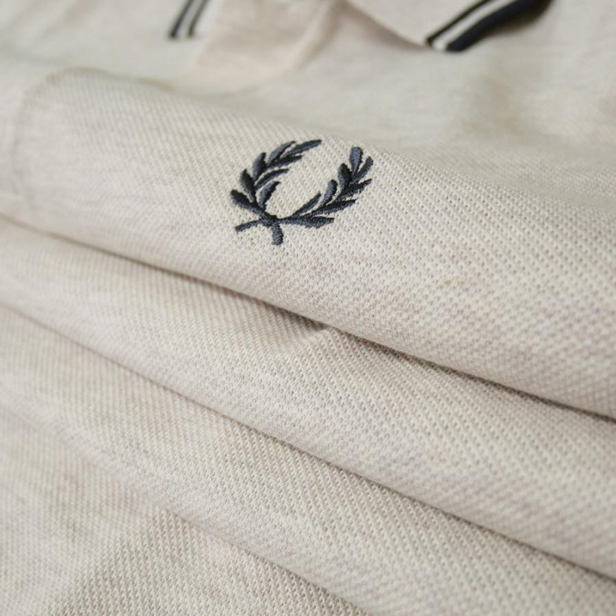 フレッドペリー ポロシャツ 半袖 ロゴ刺繍 イタリア製 鹿の子【36】ベージュ FRED PERRY フレッドペリー 鹿の子 ポロシャツ 半袖 ローレル