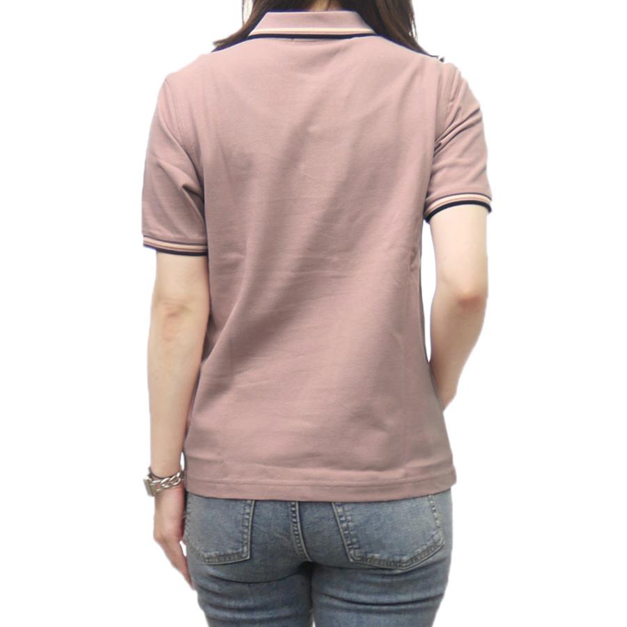 FRED PERRY 半袖ポロシャツ　レディースＬ　ダークピンク　刺繍ロゴ フレッドペリー（FRED PERRY）（レディース）半袖ポロシャツ G6000-F50