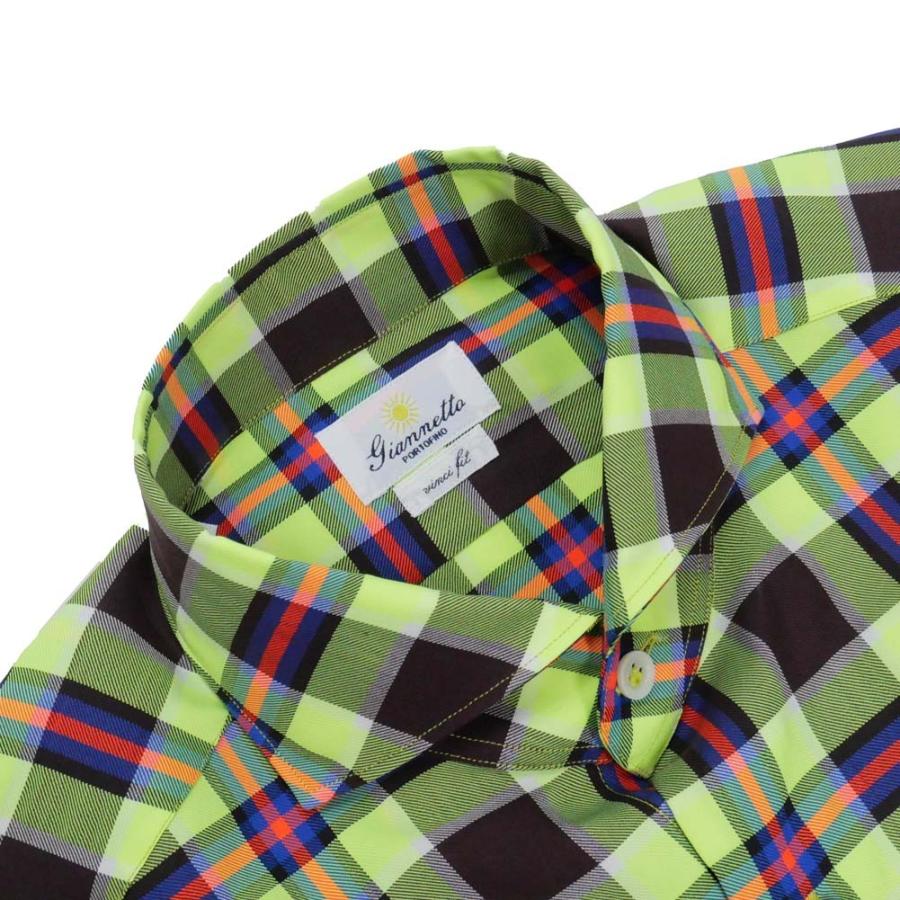 旧作お買い得セール！ GIANNETTO ジャンネット カッタウェイシャツ メンズ VINCI FIT / 01410/01 グリーン GIANNETTO ジャンネット メンズカッタウェイシャツ VINCI FIT / 01410