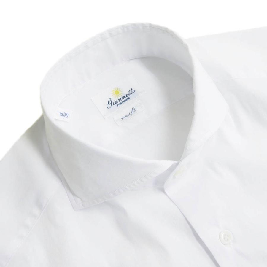 GIANNETTO ジャンネット カッタウェイシャツ メンズ AC999 / VINCI FIT WASH ホワイト 定番人気商品 GIANNETTO（ジャンネット） メンズカッタウェイシャツ AC999 / VINCI