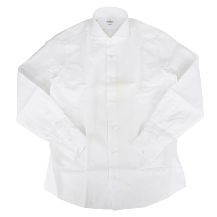 2025 秋冬新作！ GIANNETTO ジャンネット カッタウェイシャツ メンズ コットン 綿100％ AC160 / VINCI FIT WASH ホワイト GIANNETTO（ジャンネット） メンズカッタウェイシャツ AC160 / VINCI