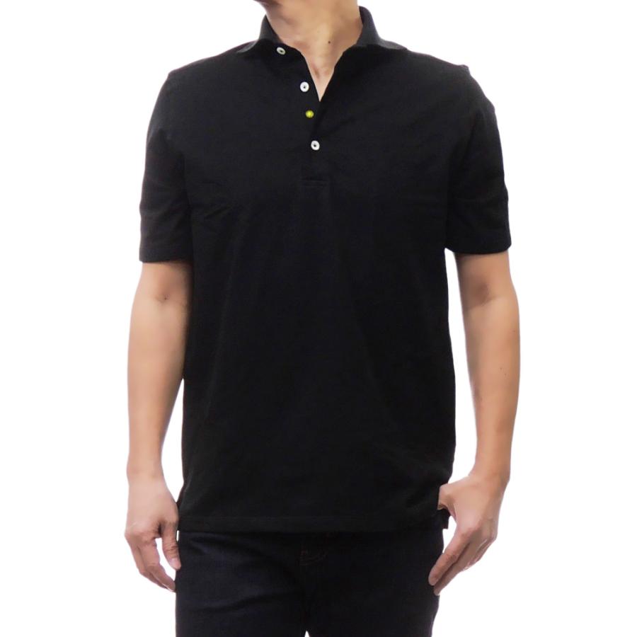 ジャンネット 鹿の子ポロシャツ（黒） GIANNETTO ジャンネット メンズ鹿の子ポロシャツ POLOSHIRT