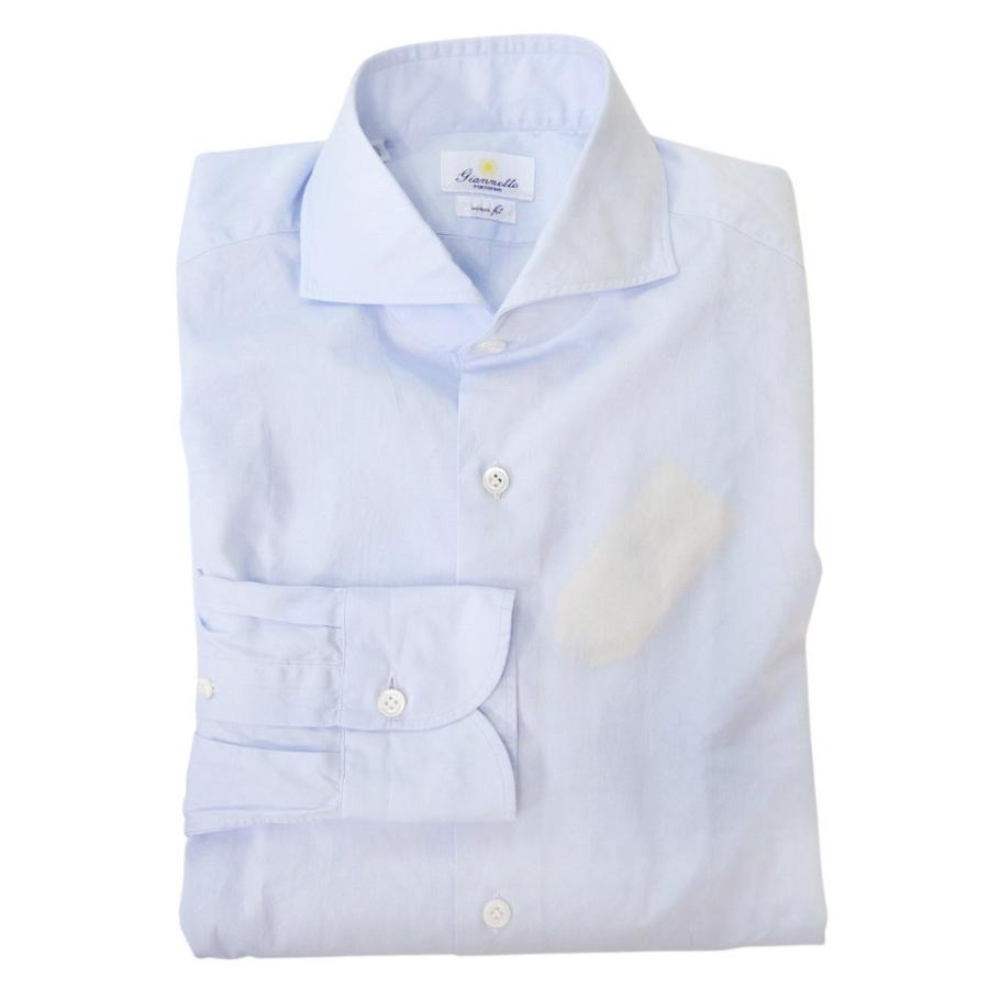 セールSS GIANNETTO ジャンネット カッタウェイシャツ メンズ コットン 綿100％ 長袖 AC103 VINCI FIT WASH ワイシャツ ブランド 上品 ビジネス きれいめ 無地 ホワイト GIANNETTO（ジャンネット） メンズカッタウェイシャツ AC103 / VINCI