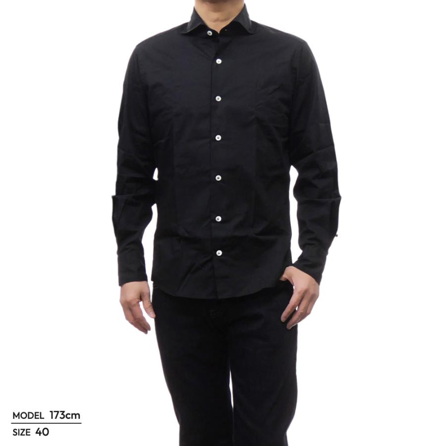 旧作お買い得セール！ GIANNETTO ジャンネット カッタウェイシャツ メンズ コットン 綿100％ AC103 / VINCI FIT WASH ブラック GIANNETTO（ジャンネット） メンズカッタウェイシャツ AC103 / VINCI