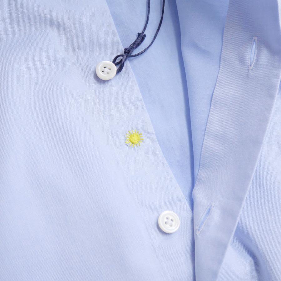 【美品】GIANNETTO／ジャンネット／カッタウェイシャツ／スカイブルー カッタウェイ シャンブレーネイビー シャツ【VINCI FIT/ヴィンチ