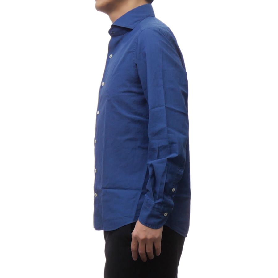 セールSS GIANNETTO ジャンネット カッタウェイシャツ メンズ コットン 綿100％ 長袖 AC356 VINCI WASH CHIARO ワイシャツ ブランド ワンポイント カジュアル 刺繍 上品 ビジネス きれいめ 無地 インディゴ GIANNETTO（ジャンネット） メンズカッタウェイシャツ AC356 / VINCI