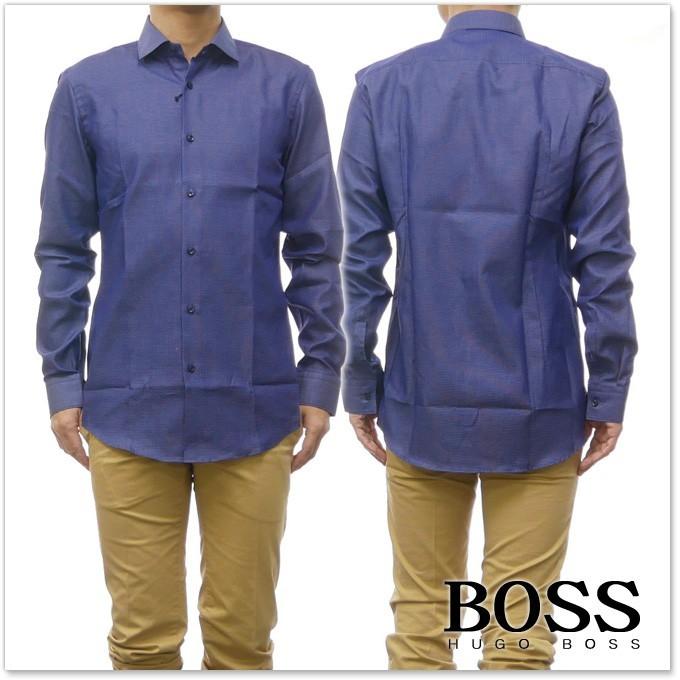 HUGO BOSS ヒューゴボス メンズ長袖ドレスシャツ Ismo/50382973 10205426 インディゴブルー