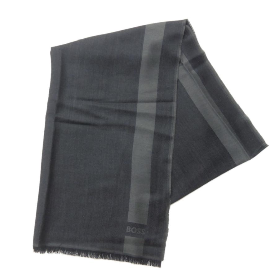 HUGO BOSS ヒューゴボス メンズ大判ストール 50547659 10273853 / Eryk_70180 ブラック 2025秋冬新作 HUGO BOSS（ヒューゴ・ボス） メンズ大判ストール 50547659 10273853