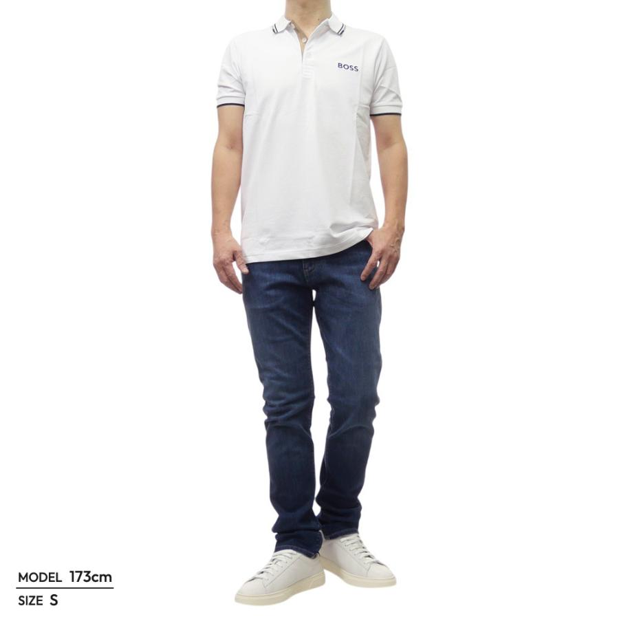 BOSS ポロシャツ ホワイト/ブラック HUGO BOSS ヒューゴボス メンズ鹿の子ポロシャツ 50469102