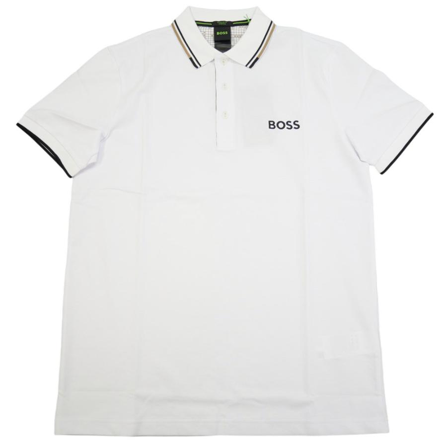 セールSS HUGO BOSS ヒューゴボス ポロシャツ 半袖 メンズ 鹿の子 50469102 10226584 PaddyPro ブランド 刺繍 ロゴ ホワイト カジュアル 大きいサイズ HUGO BOSS（ヒューゴ・ボス） メンズ鹿の子ポロシャツ 50469102