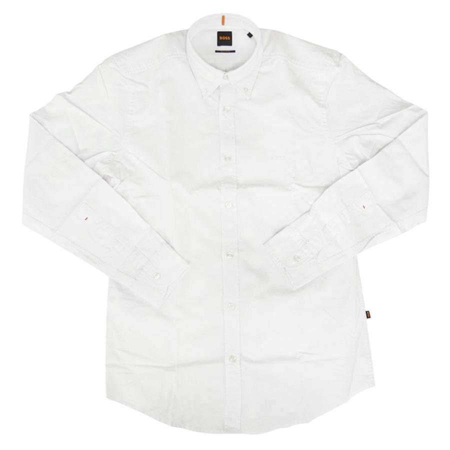 セールSS HUGO BOSS ヒューゴボス カジュアルシャツ メンズ コットン 綿100％ 50519707 10260292 / Rickert_M ホワイト HUGO BOSS（ヒューゴ・ボス） メンズカジュアルシャツ 50519707