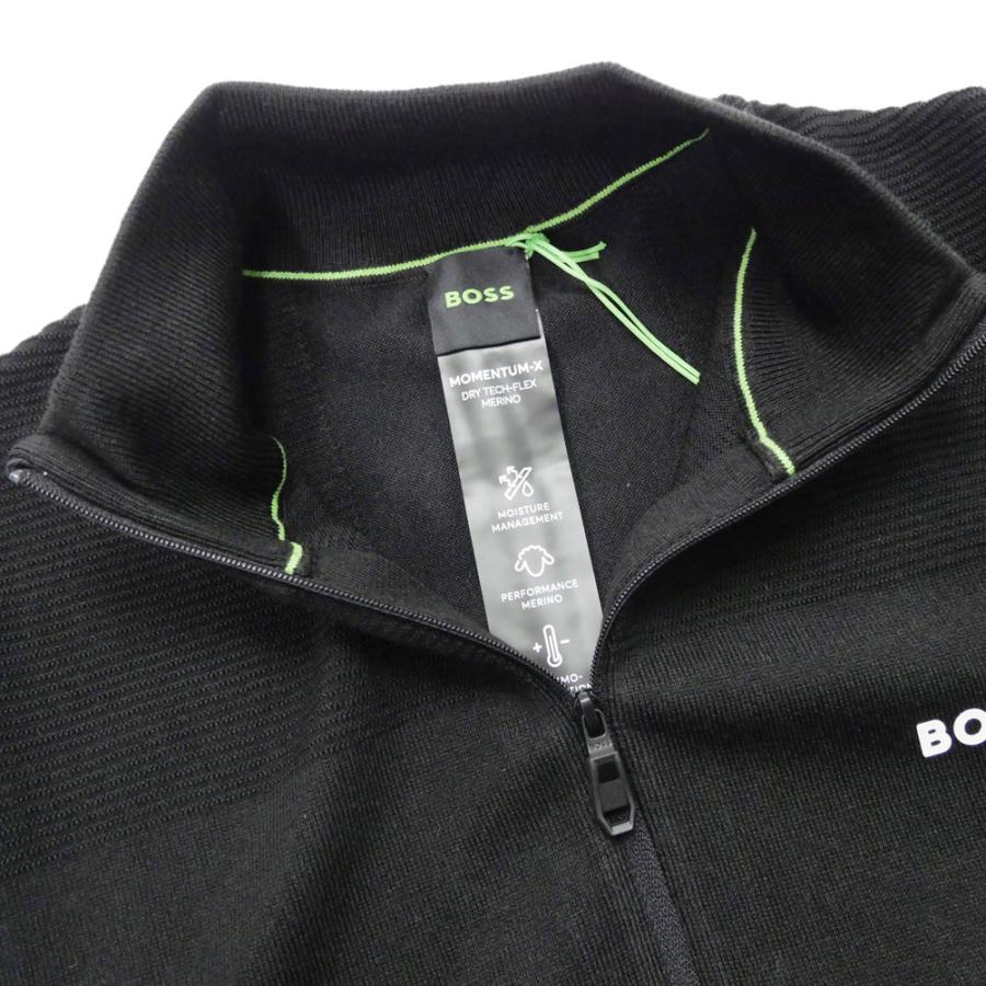 セールSS HUGO BOSS ヒューゴボス セーター メンズ ハーフジップ 50498560 10252233 / Momentum_X_QZ ブラック HUGO BOSS（ヒューゴ・ボス） メンズハーフジップセーター 50498560