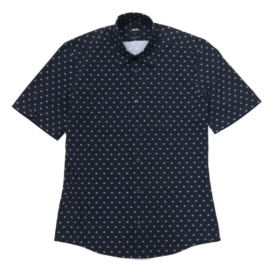 HUGO BOSS ヒューゴボス メンズ半袖シャツ 50561452 10278926 / P-LIAM-K-SH-F-262 ネイビー 2026春夏新作の画像