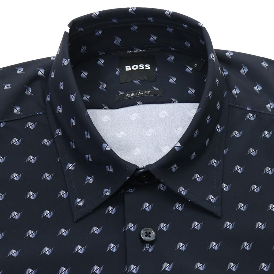 HUGO BOSS ヒューゴボス メンズ半袖シャツ 50561452 10278926 / P-LIAM-K-SH-F-262 ネイビー 2026春夏新作の画像