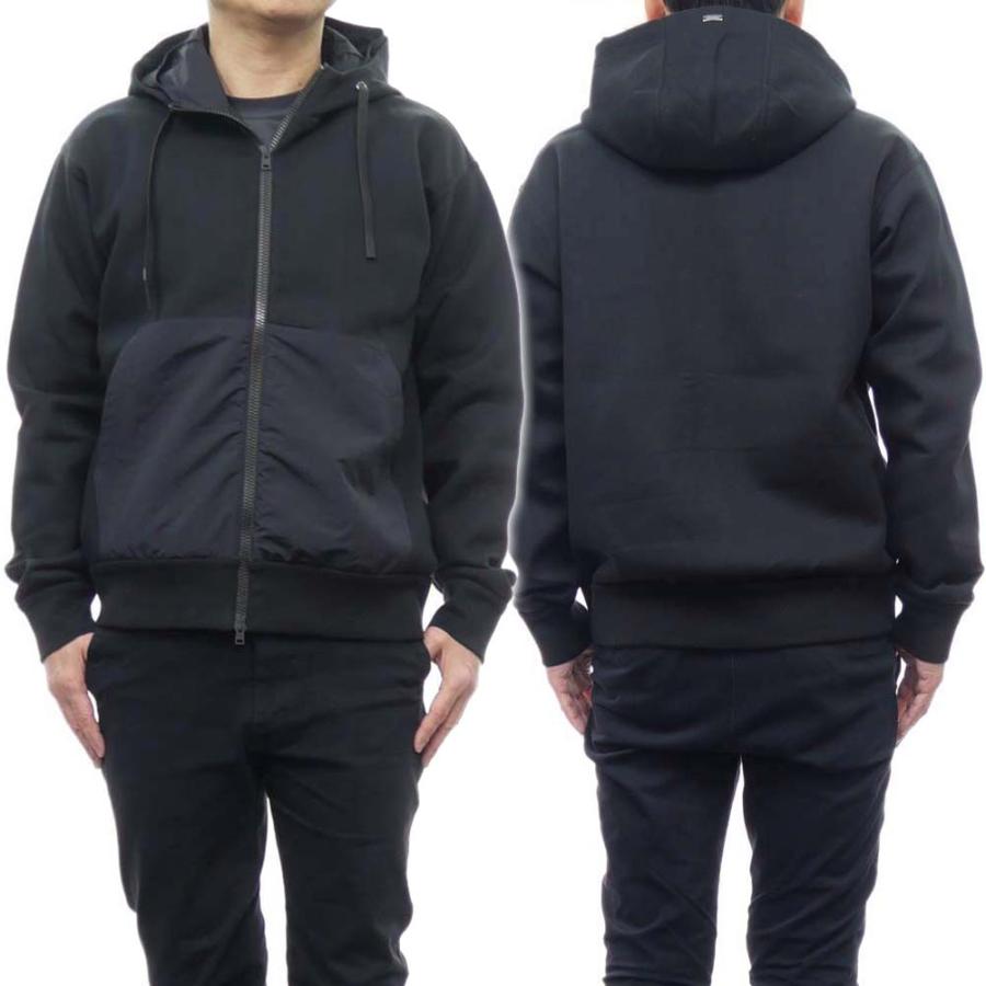 HERNO ヘルノ メンズジップアップパーカー JC000027U 50052 ブラック  