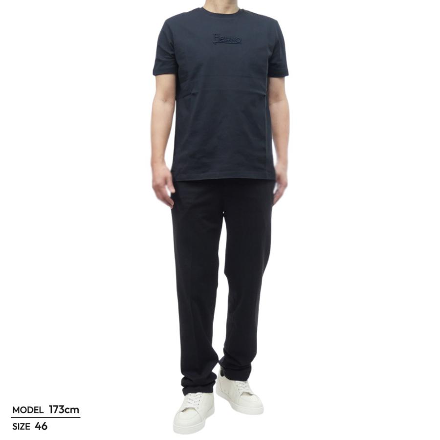 HERNO（ヘルノ） メンズクルーネックTシャツ JG000239U 52000 ネイビー