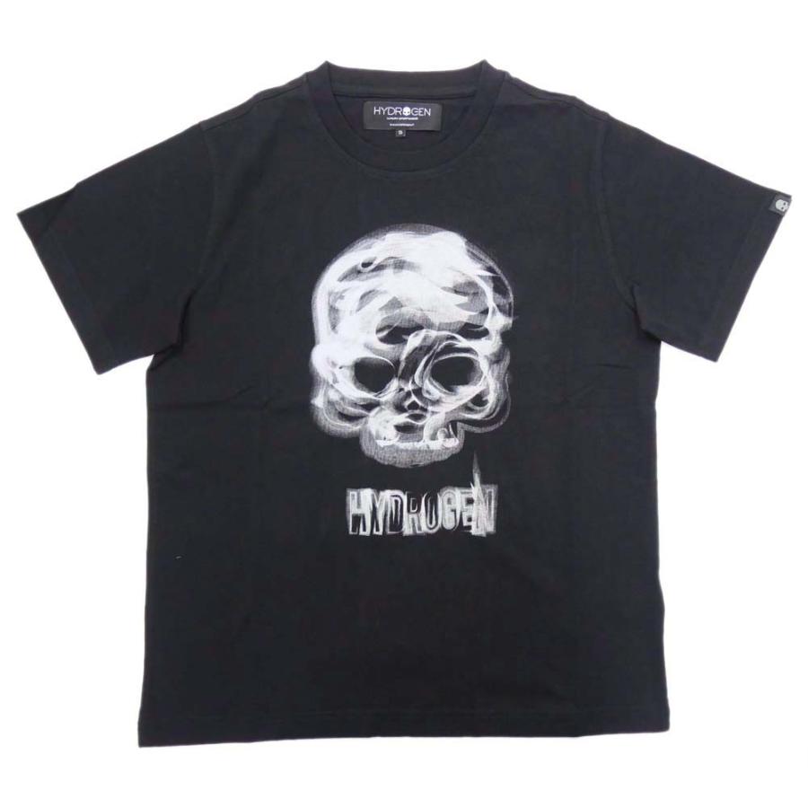 HYDROGEN ハイドロゲン メンズクルーネックTシャツ 320606 / SMOKE SKULL TEE ブラック｜tre-style｜02