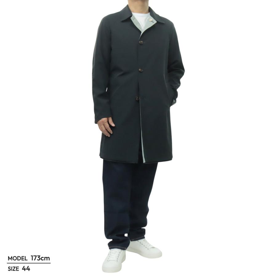 KIRED キーレッド メンズ リバーシブル ステンカラーコート WKIMW83015 ダークネイビー×グレー 2026春夏新作の画像