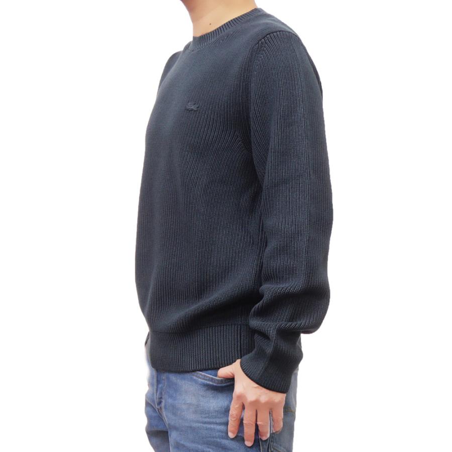 ヤ*ク様 定番　LACOSTE ネイビー リブニット ラコステ LACOSTE Vネックリブニットセーター（ネイビー