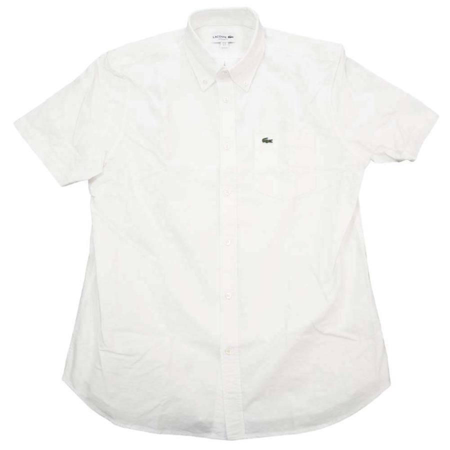セールSS LACOSTE ラコステ カジュアルシャツ メンズ コットン 綿100％ 半袖 CH1917 ホワイト LACOSTE（ラコステ） メンズカジュアルシャツ CH1917 ホワイト : TRE